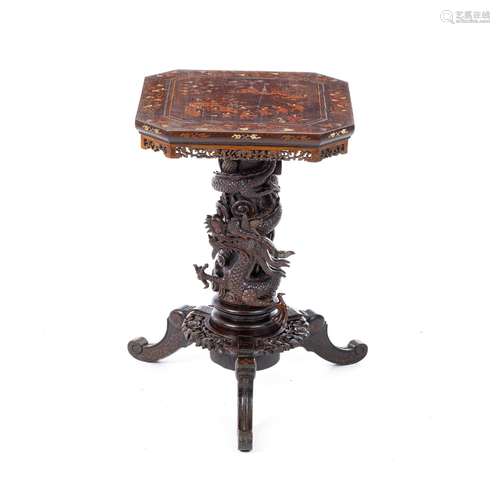 Side table with dragon and inlaid top, Minguo