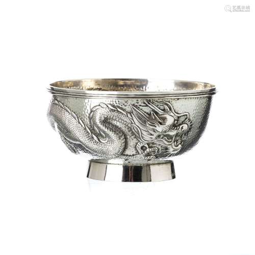 Chinese silver dragon cup