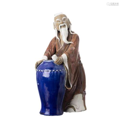 Chinese Shiwan ceramic elder figure
