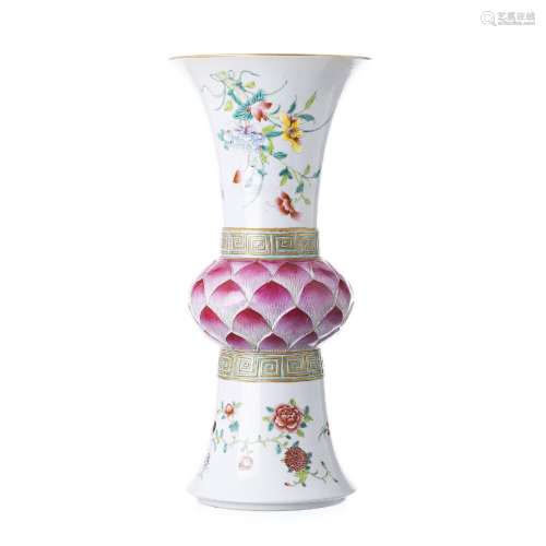 Chinese porcelain Gu lotus vase