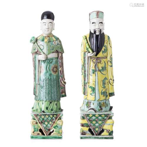 Pair of Chinese porcelain dignitaries