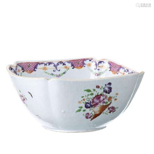Chinese famille rose porcelain punch bowl