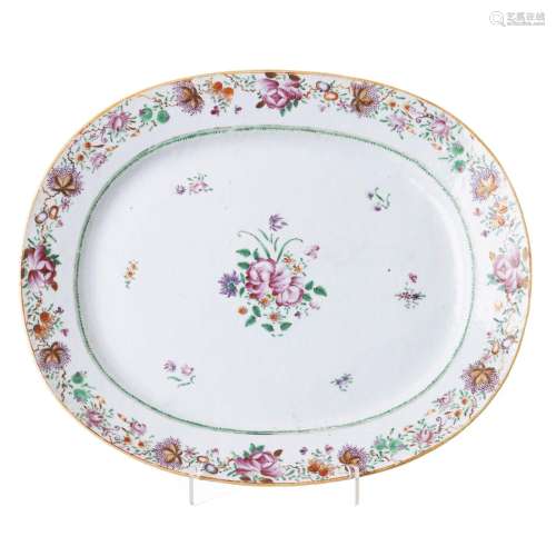 Large Chinese porcelain famille rose platter