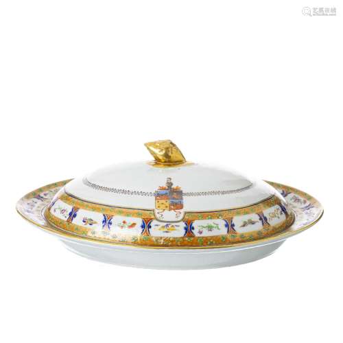 Chinese porcelain armorial covered platter