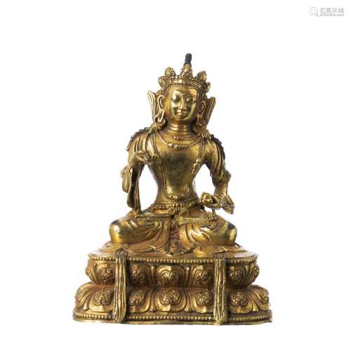 Tibet gilt bronze bodhisattva
