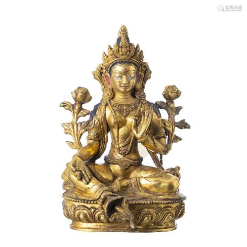 Gilt bronze White Tara Bodhisattva, Nepal