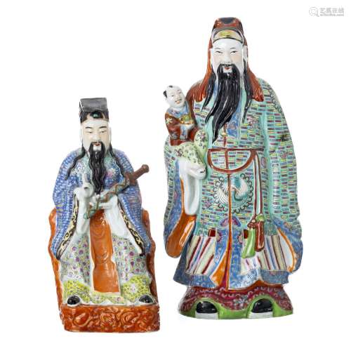 Two Chinese porcelain deities
