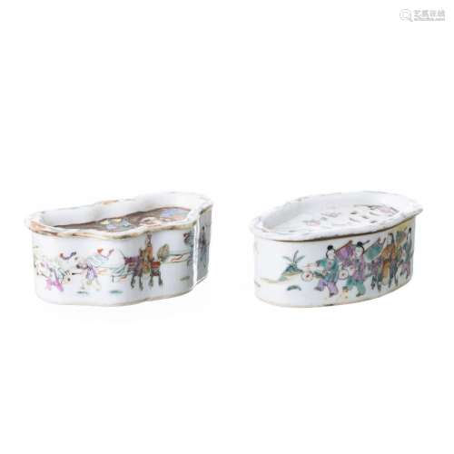 Two Chinese porcelain cricket boxes, Tongzhi