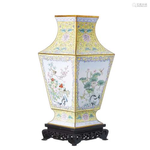 Large Canton enamel jar