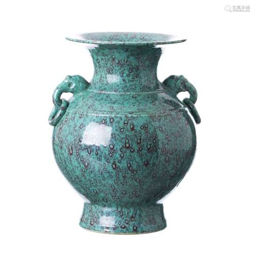 Marbled porcelain vase