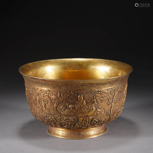 Gilt-bronze Figure Story Bowl