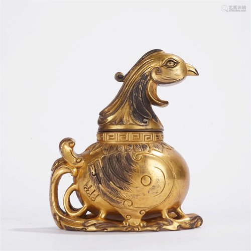 Gilt-bronze Phoenix Censer