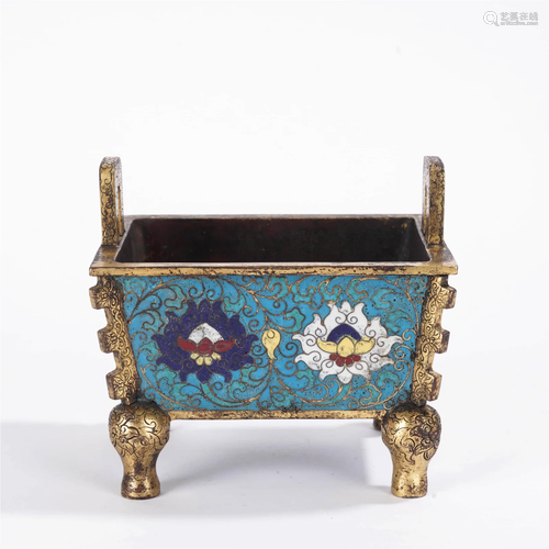 Cloisonne Enamel Four-legged Incense Burner