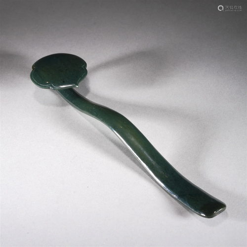 Spinach-green Jade Ruyi Scepter