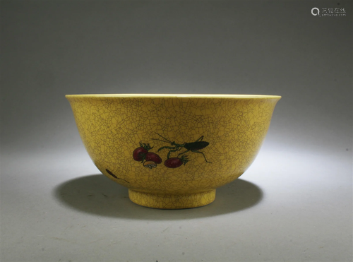 A Famille Jaune Porcelain Bowl