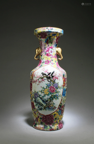 A Polychrome Porcelain Vase