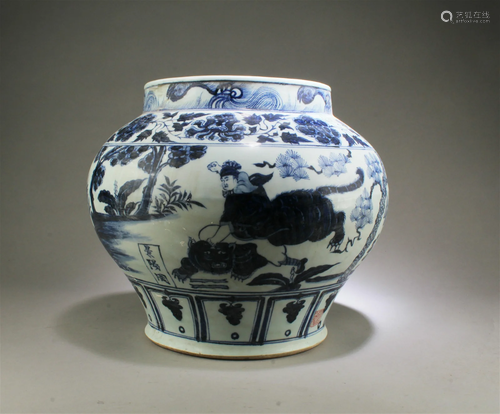 A Blue & White Porcelain Jar