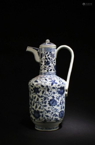 A Blue & White Porcelain WinePot