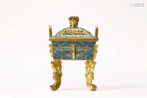 Gilt Cloisonne Enamel Censer