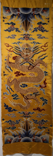 Embroidered and Beaded Dragon Thangka