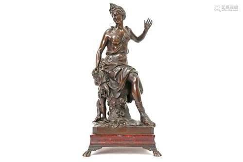 BARBÉDIENNE antieke sculptuur in brons : "Zittende godi...