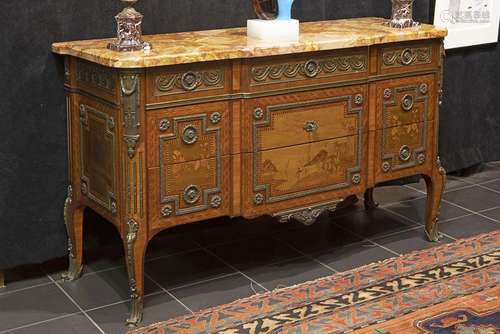 Mooie neoclassicistische commode in marqueterie (met onderme...