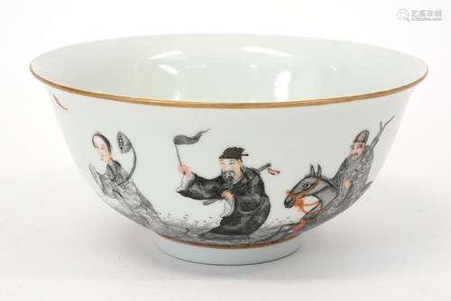 Chinese bowl uit de Republiek-periode in gemerkt porselein m...