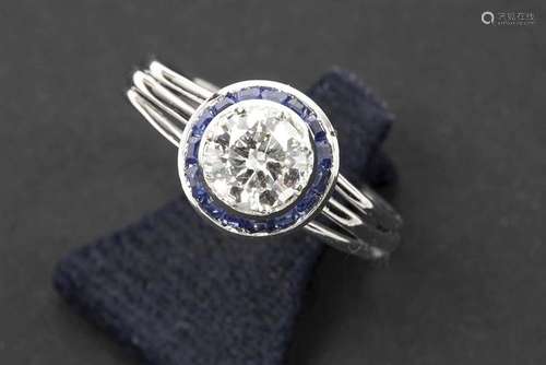 Ring in witgoud (18 karaat) met een solitaire kwaliteitsbril...