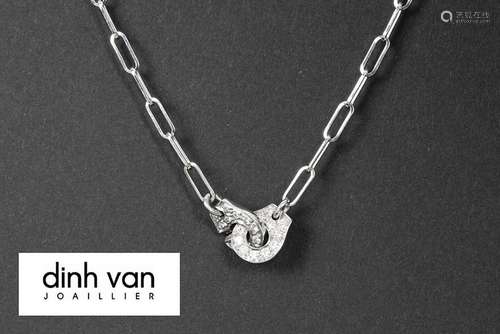 DINH VAN collier in witgoud (18 karaat) met schakelketting e...