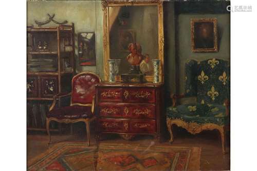BÉRAUD JEAN (1849 - 1935) olieverfschilderij op doek : "...