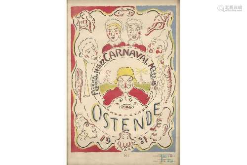 ENSOR JAMES (1860 - 1949) affiche met kleurlitho voor "...