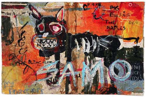 BASQUIAT JEAN-MICHEL (1960 - 1988) beschilderde en beschreve...