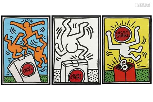 HARING KEITH (1958 - 1990) reeks van drie print in kleuren :...