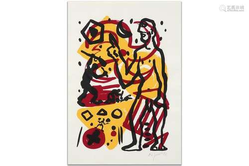 PENCK A.R. (1939 - 2017) print in kleuren : "Compositie...