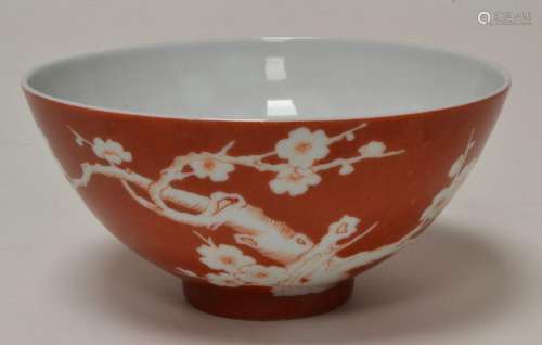 CHINE, XIXe-XXe. BOL en porcelaine émaillé