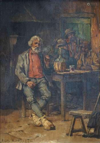 Emile VERBRUGGE (1856-1936) Fumeur dans un