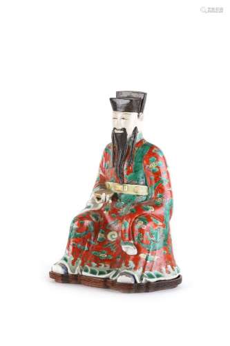 CHINE, XVIIIe siècle Importante figurine en porcelaine figu...