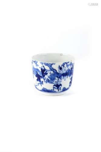 CHINE, XIXe siècleBol en porcelaine à décor bleu et blanc...