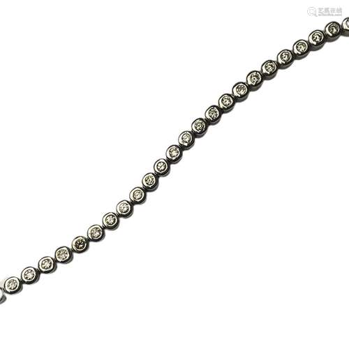 Bracelet rivière de diamants (orné de 51 diamants ronds en s...