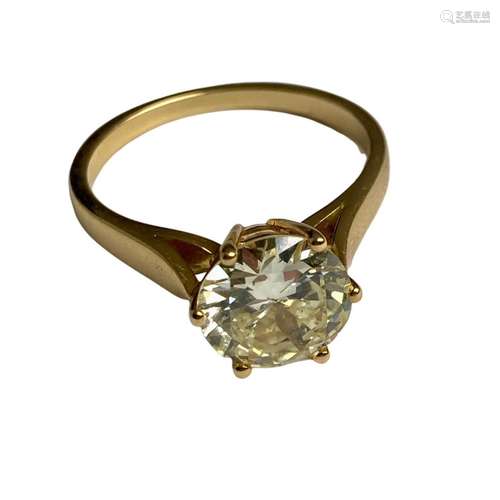 Solitaire en or jaune 18 ct orné d'un diamant (environ 2 car...