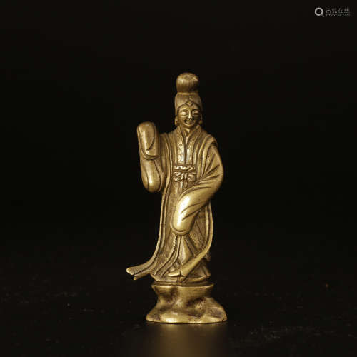 清中期 铜仕女像