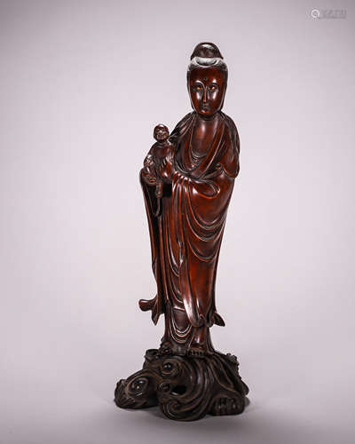 Carved Boxwood Figure of Guanyin