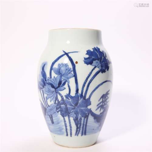 Blue and White Lotus Jar