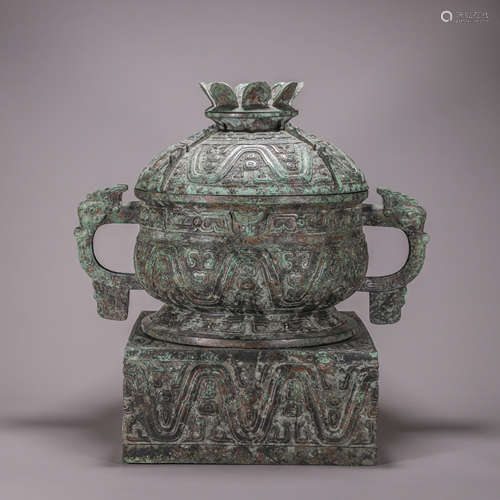 Bronze Ritual Double-Eared Gui Vessel