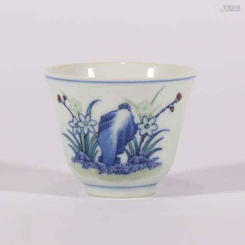 Doucai Glaze Narcissus Floral Cup