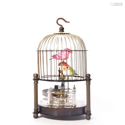 Cloisonne Enamel Birdcage-Form Clock