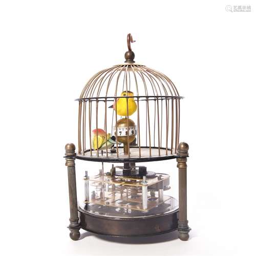 Cloisonne Enamel Birdcage-Form Clock