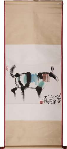 Chinese Horse Painting Scroll, Zhang Daqian (1899-1983)