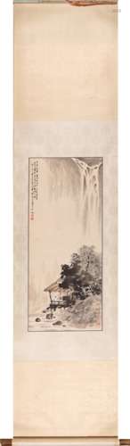 Chinese Waterfall Painting Scroll, QI Baishi (1863-1957)