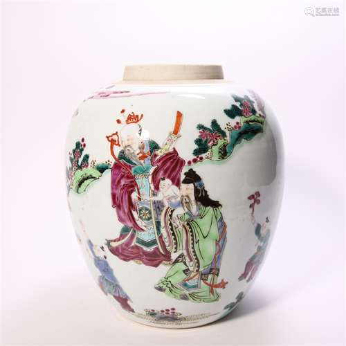 Wucai Glaze Figure Story Jar